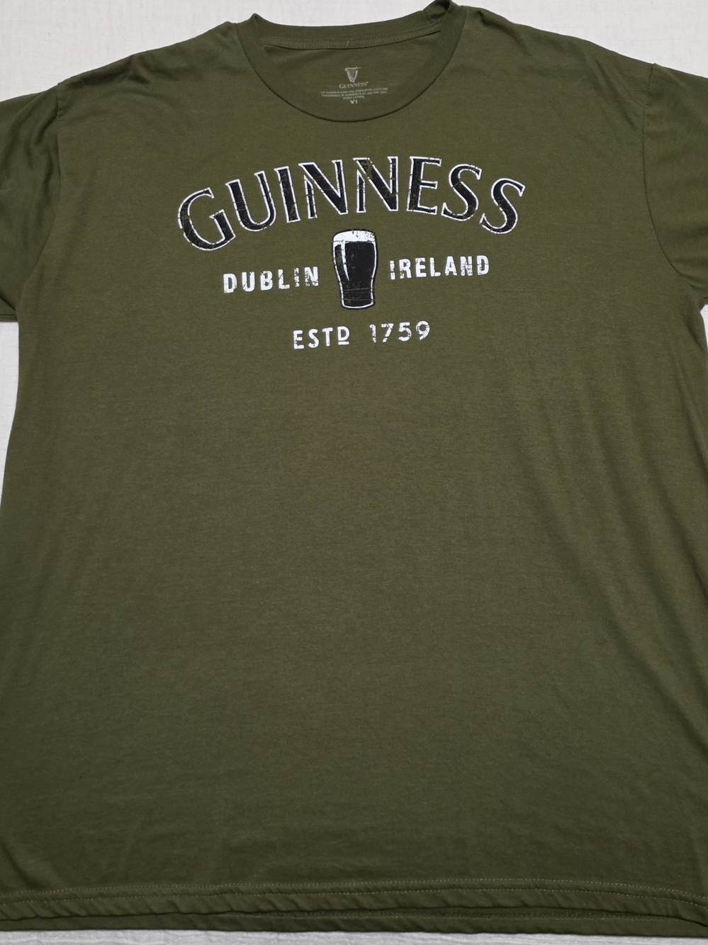 Guinness Olive Green Short Sleeve Logo Tee